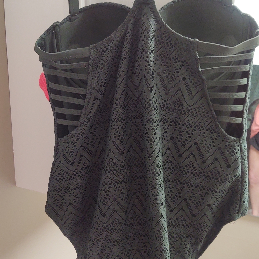Olive green bathing suit